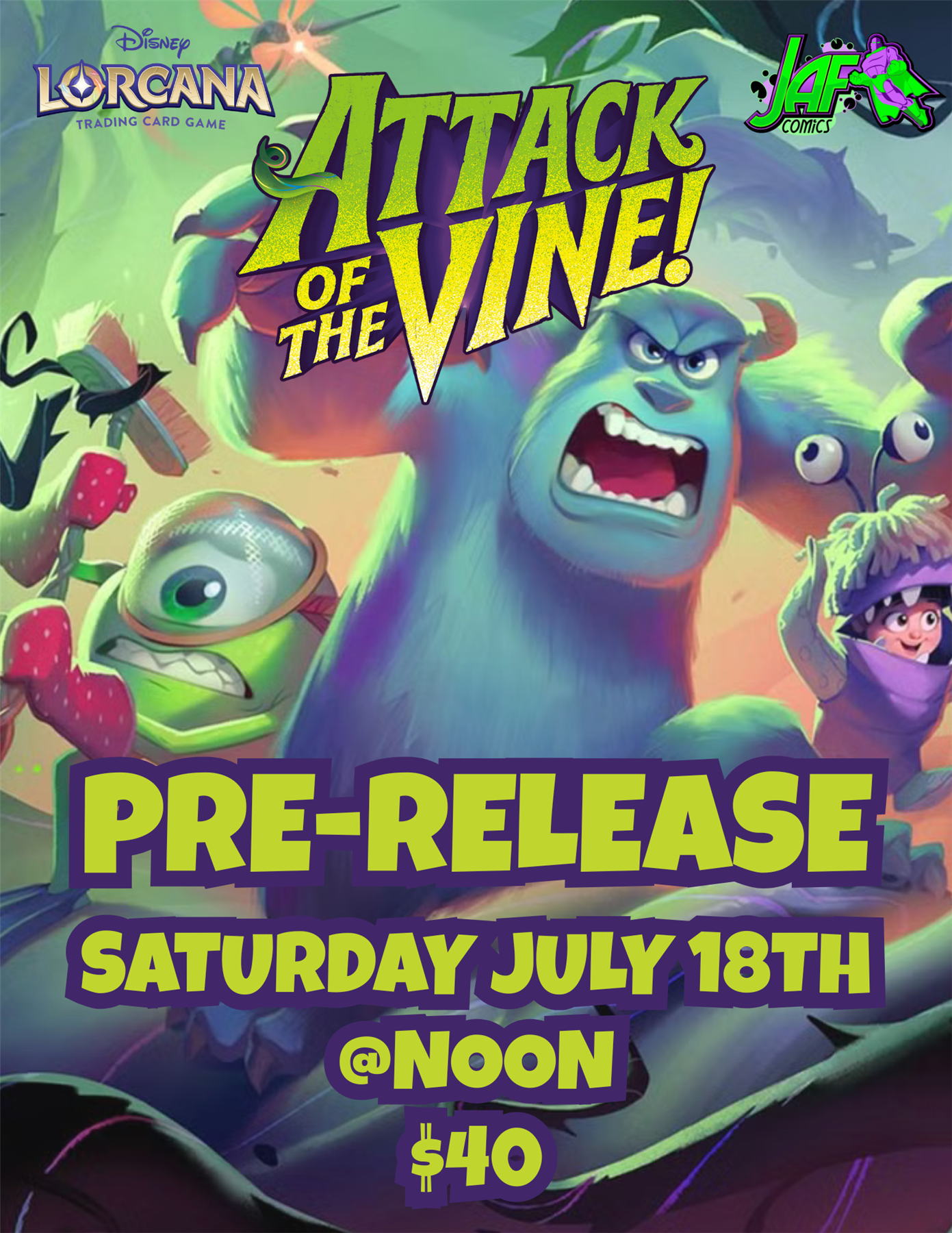 Lorcana Attack of the Vine Pre-Release Sealed Event 07/18/26 @ 12pm