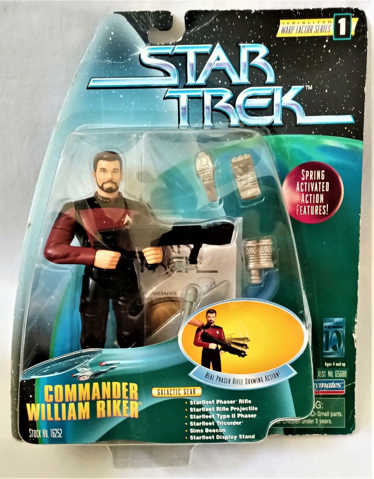 Star Trek Warp Factor Series 1 Commander Riker Playmates Figure