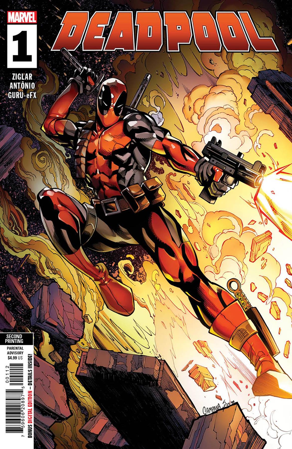 Deadpool #1 2nd Ptg Chris Campana Var Marvel Prh Comic Book