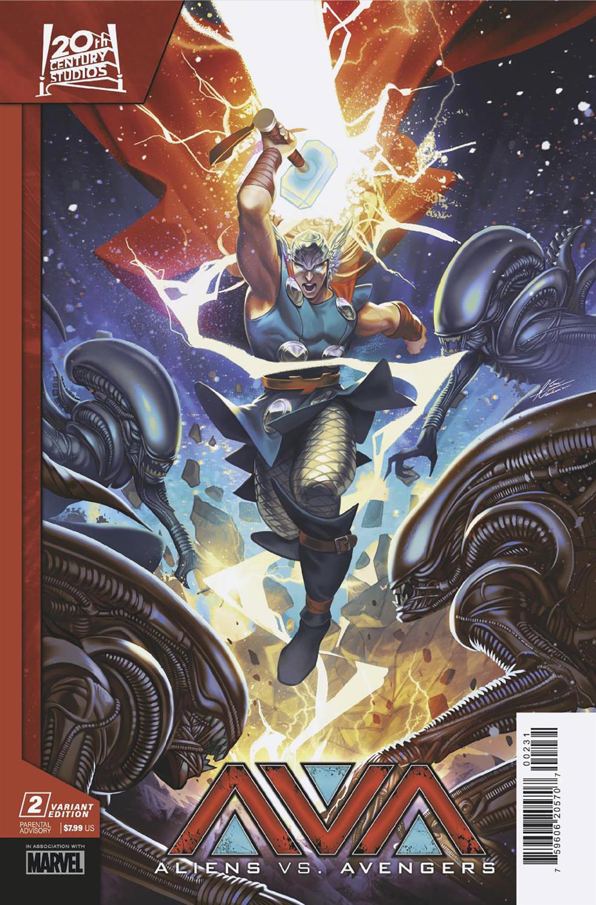 Aliens Vs Avengers #2 Mateus Manhanini Var Marvel Comic Book 2024