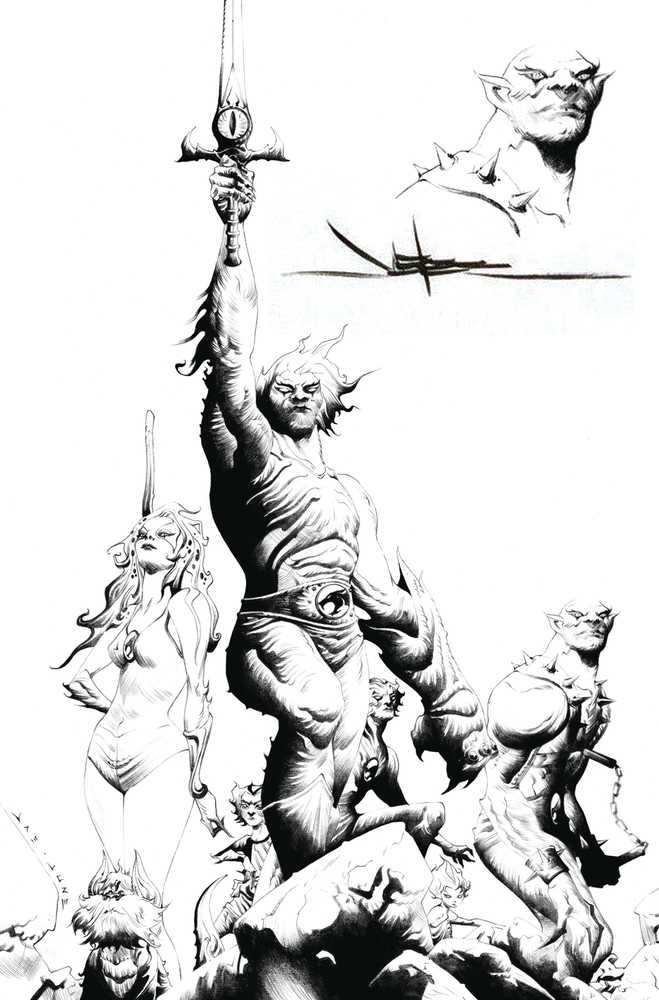 Thundercats #1 Lee Signed & Remarked Line Art Virgin De Exclusive Variant