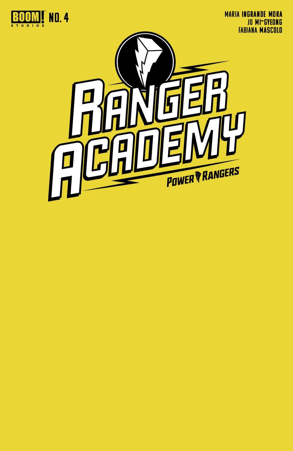 Ranger Academy #4 Cvr B Yellow Blank Sketch Var (c: 1-0-0) Boom! Studios Comic Book