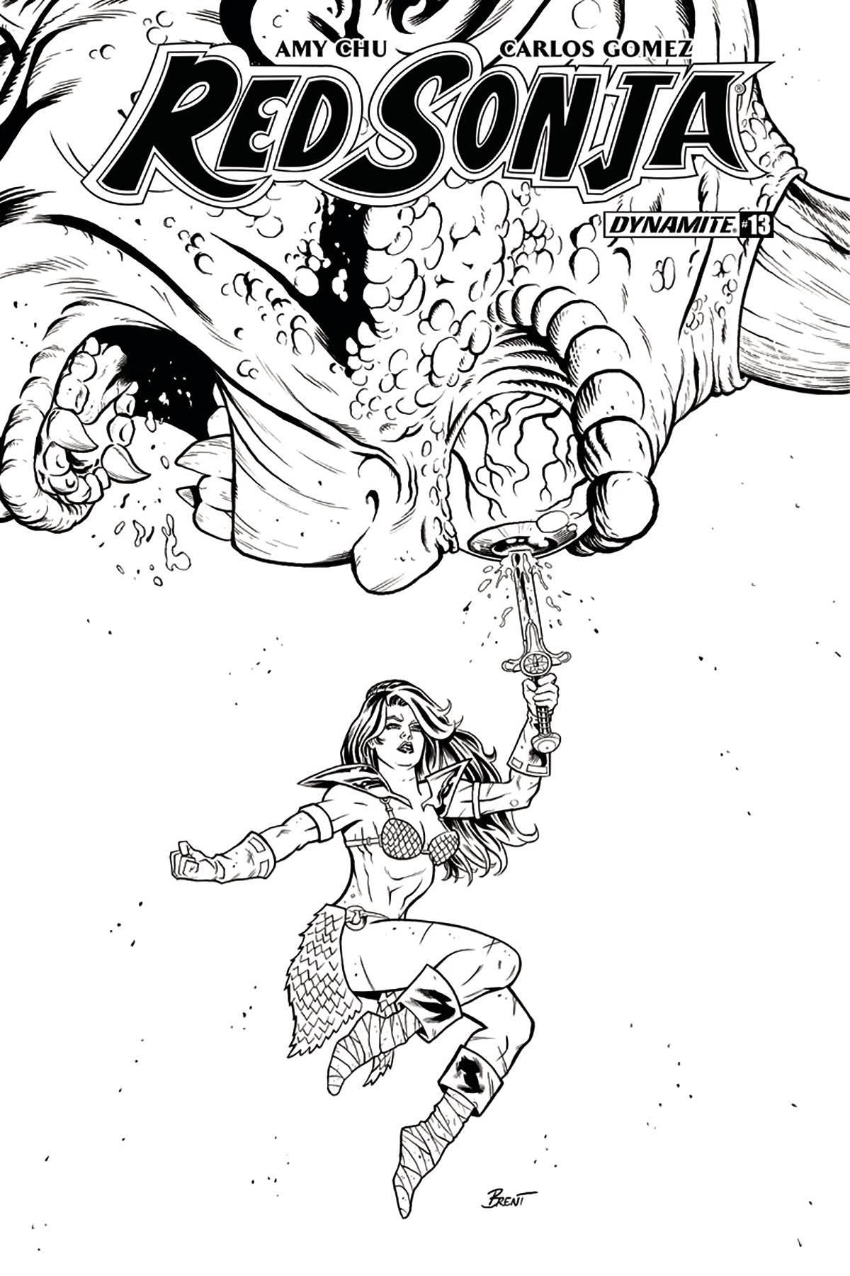 Red Sonja #13 (Cvr G 20 Copy Schoonover B&w Incv) D. E. Comic Book