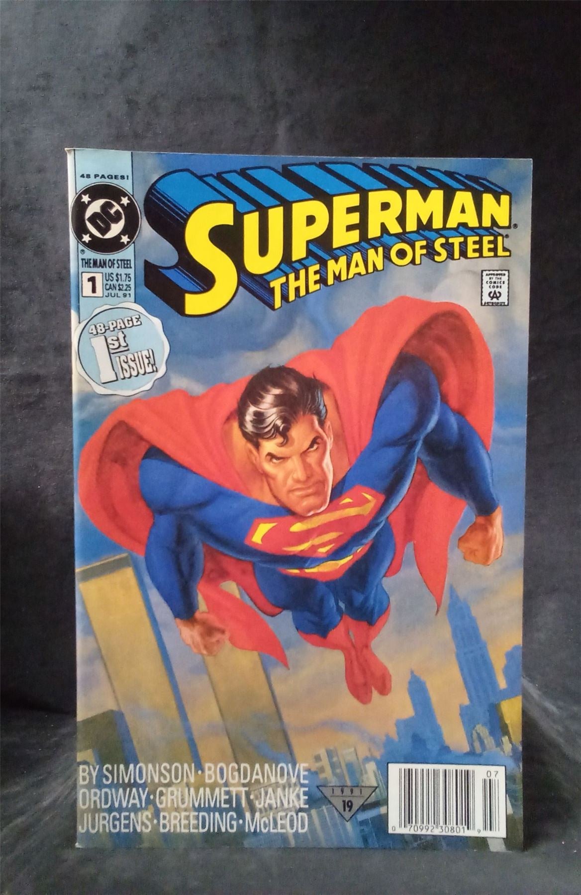 The man of steel comic books issue 1 published by DC