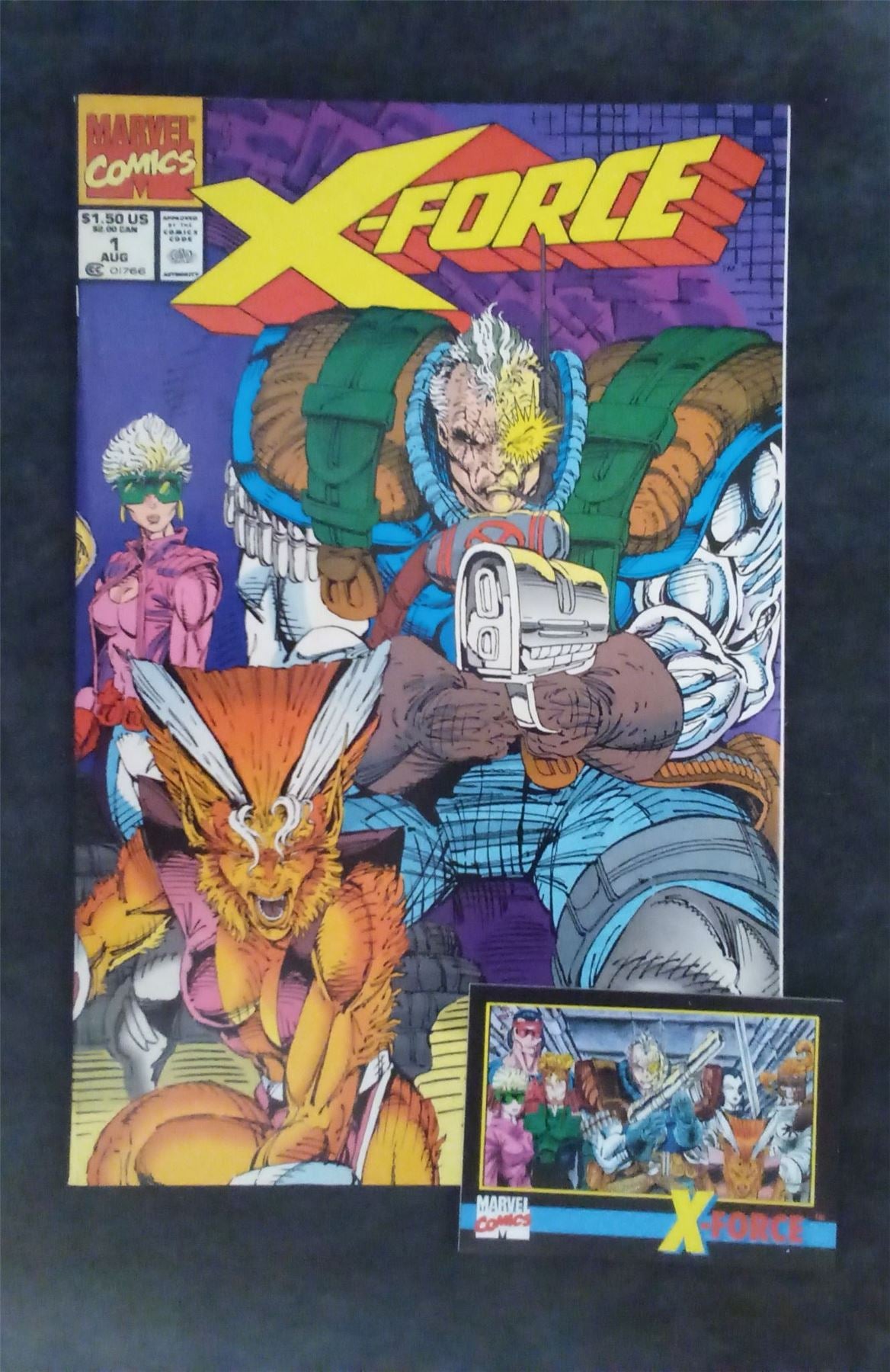 X-Force #1 with X-Force trading card 2017 marvel Comic Book