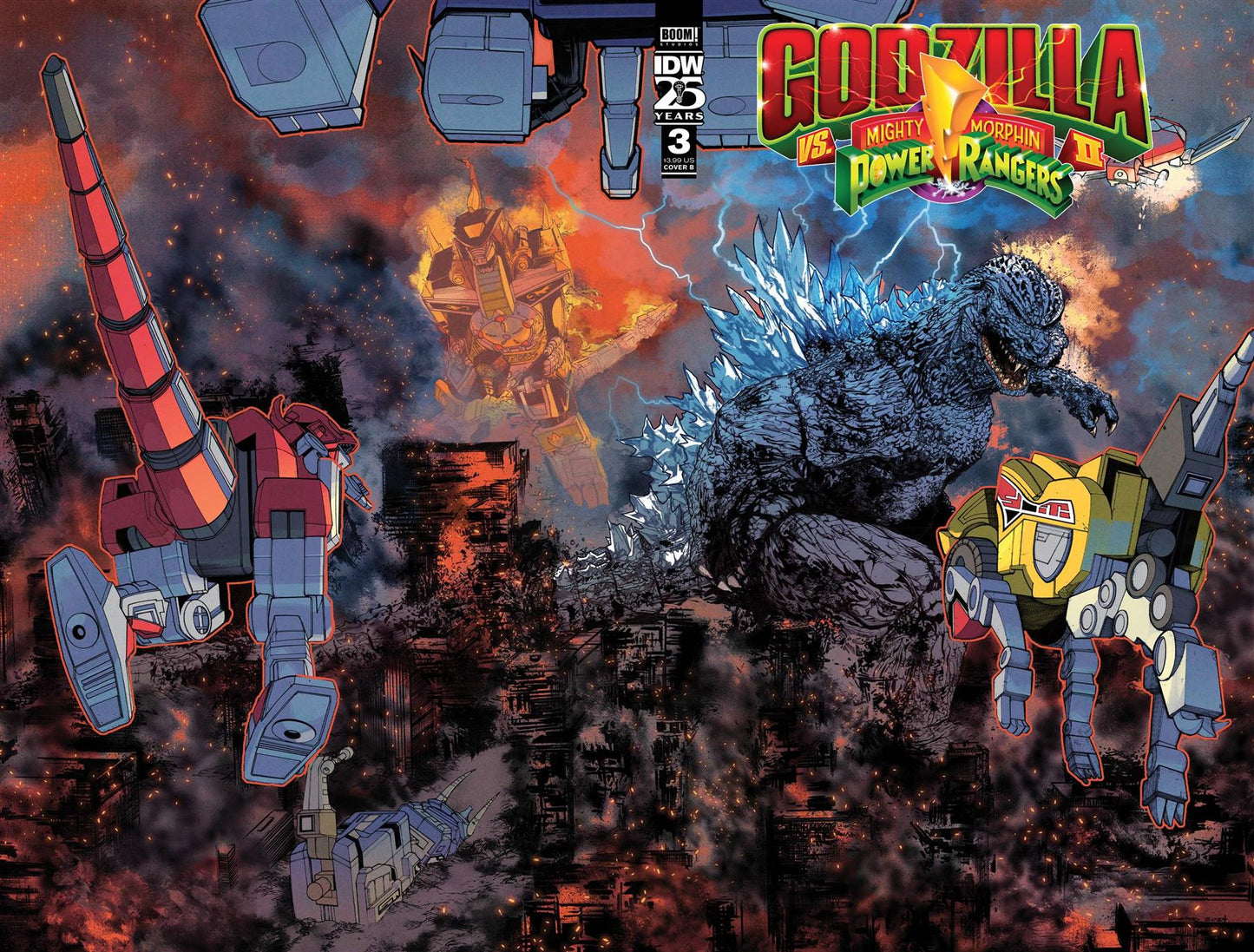 Godzilla Vs Mmpr Ii #3 Cvr B Sanchez Idw-prh Comic Book