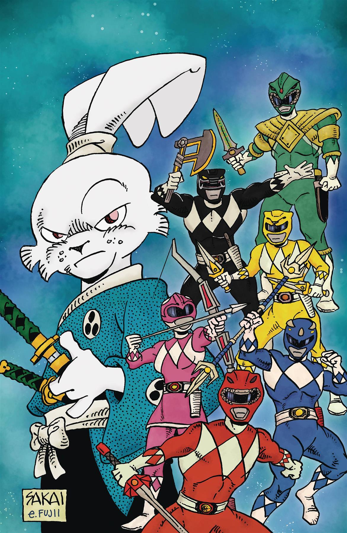 Mighty Morphin Power Rangers Usagi Yojimbo #1 Cvr E Foil Var Boom! Studios Comic Book