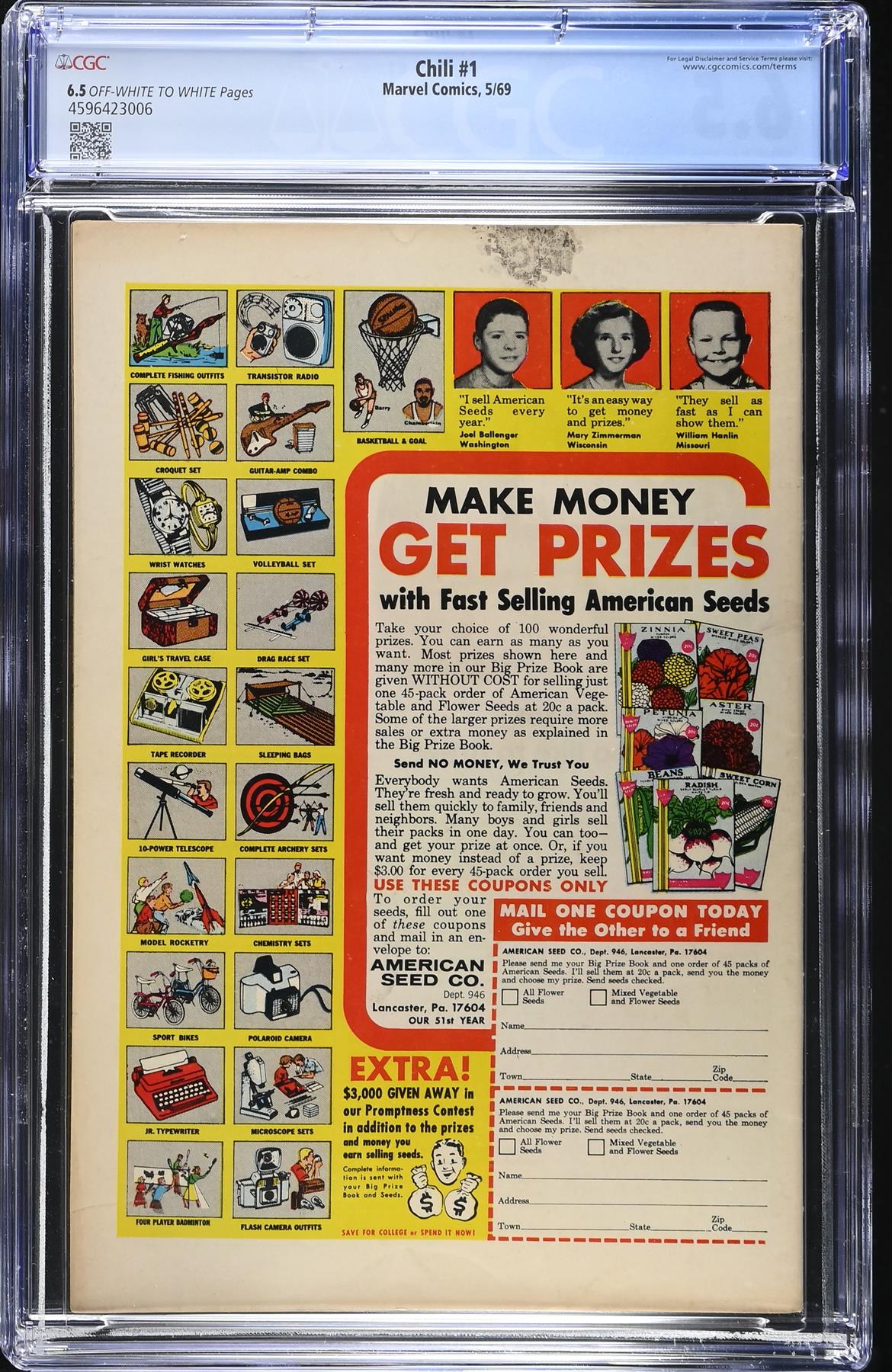 Chili #1 Marvel Comics 1969 6.5 Graded Comic Book