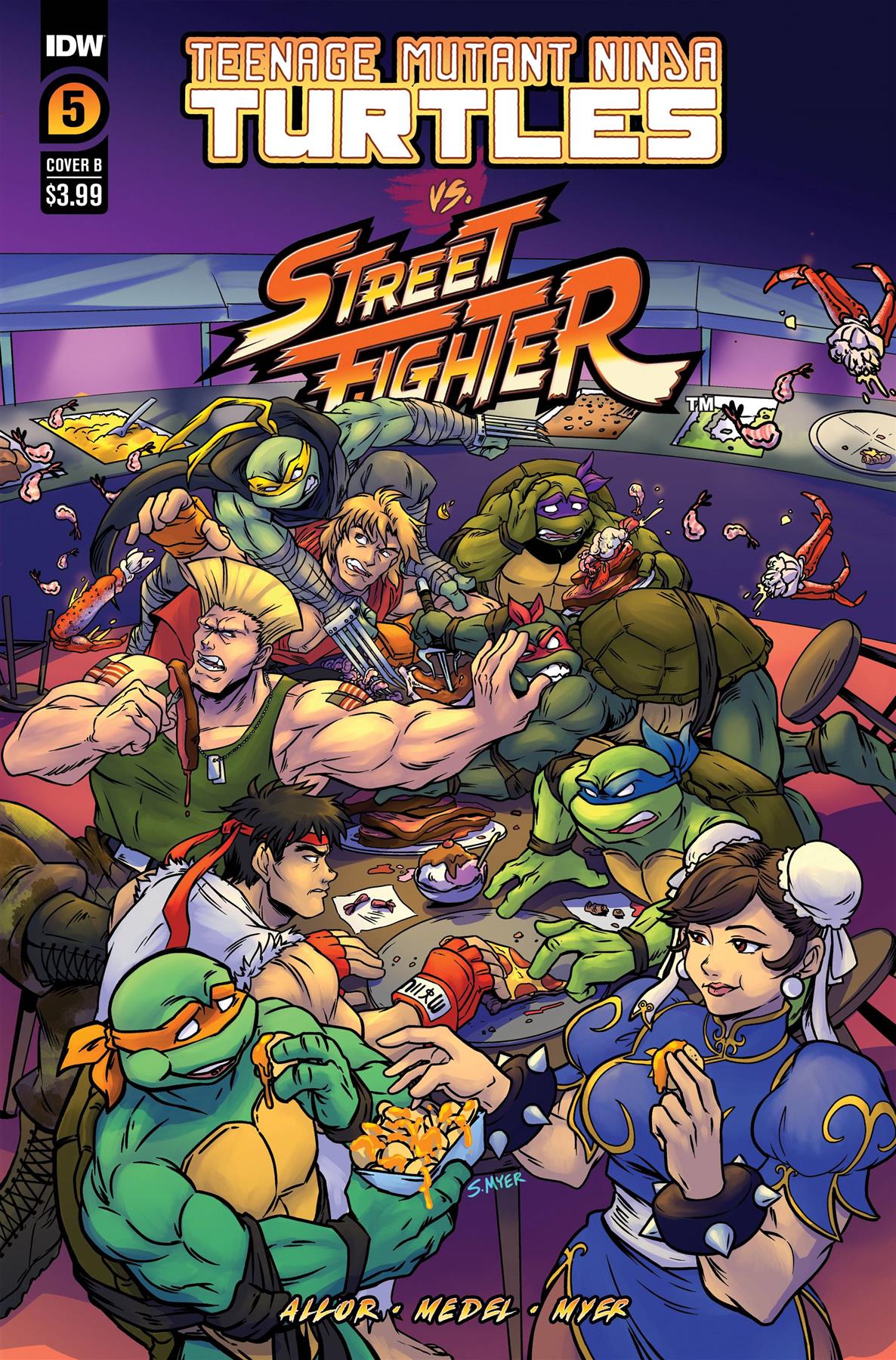 Tmnt Vs. Street Fighter #5 (of 5) Cvr B Myer Idw-prh Comic Book