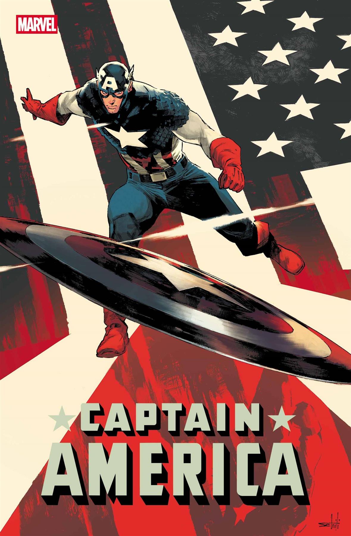 Captain America #1 25 Copy Incv Valerio Schiti Var 25 Copy Incv Valerio Schiti Var Marvel Prh Comic Book 2025