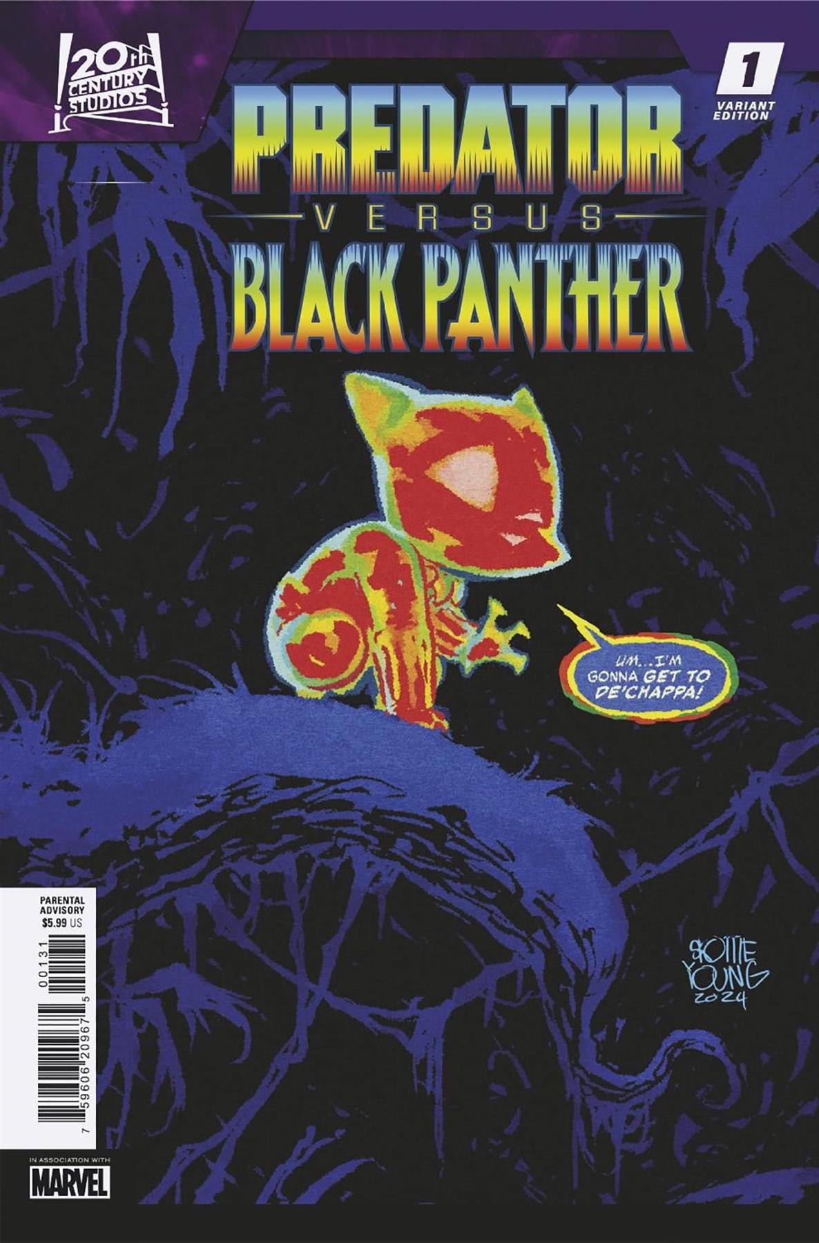 Predator Vs Black Panther #1 Skottie Young Var Marvel Prh Comic Book 2024