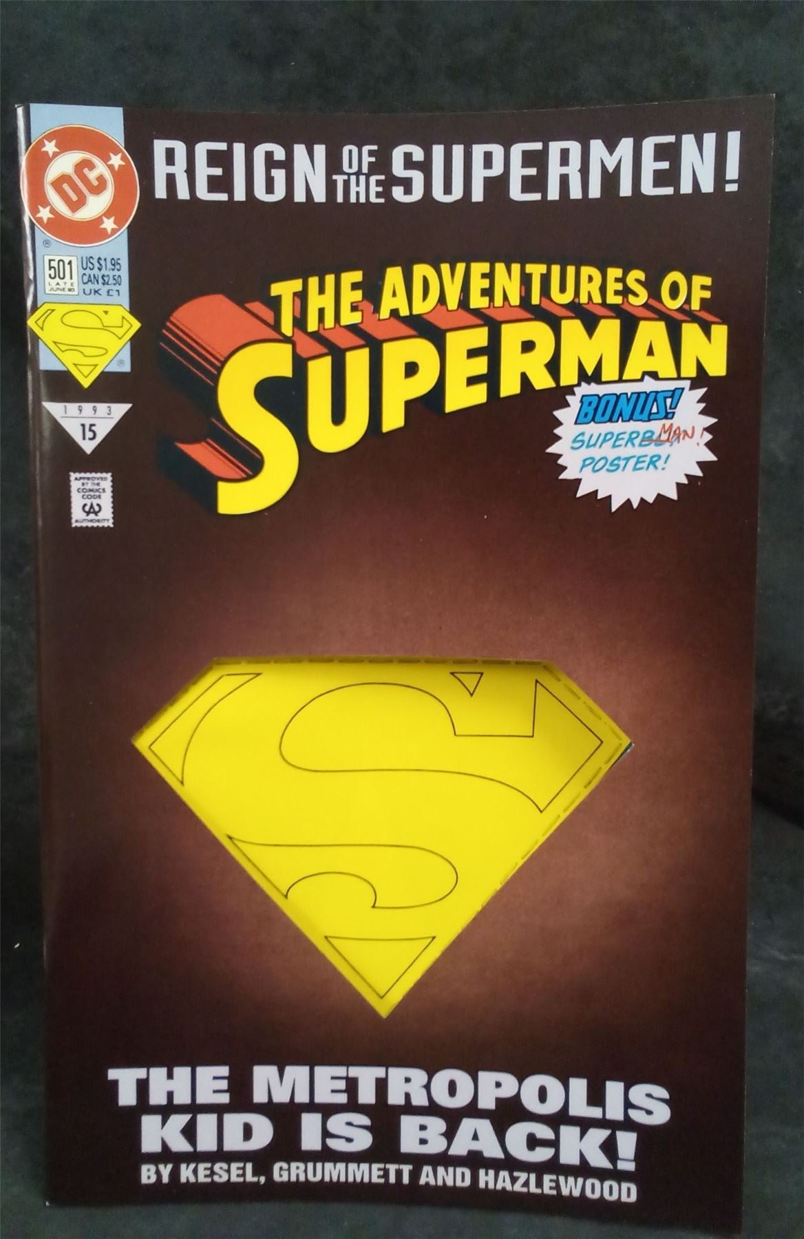 Adventures of Superman #501 Die-cut cover 1993 DC Comics Comic Book