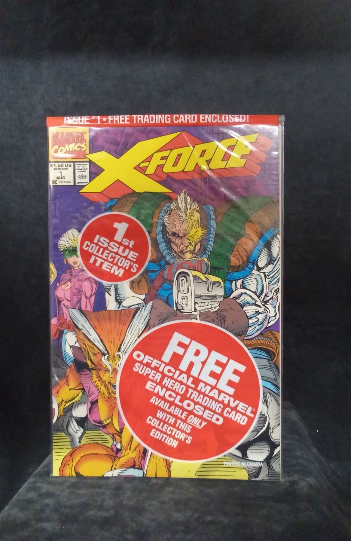 X-Force #1 w/ Sunspot&Gideon trading card *sealed* 1991 Marvel Comics Comic Book