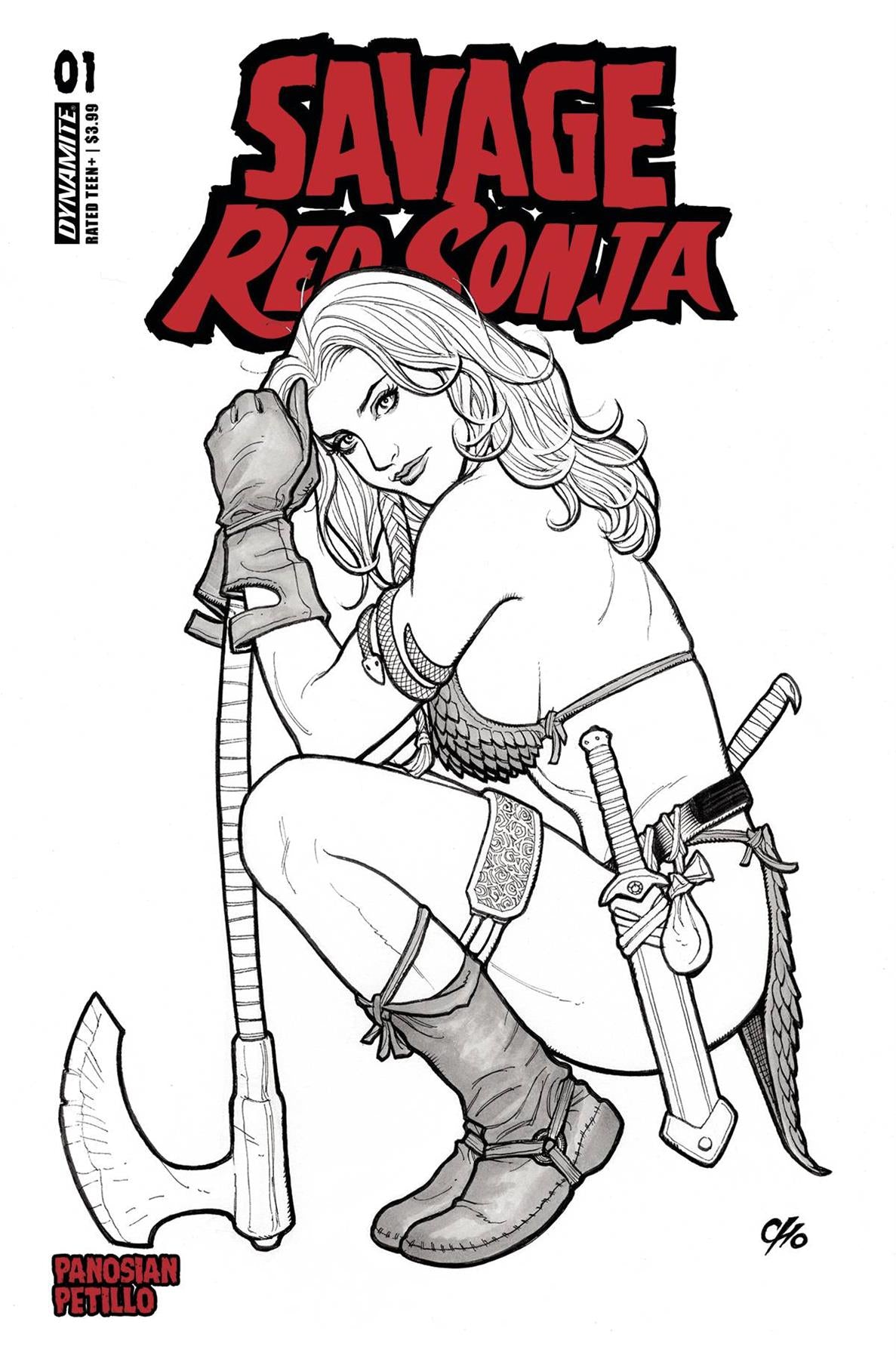 Savage Red Sonja #1 Cvr H 15 Copy Incv Cho Line Art Dynamite Comic Book