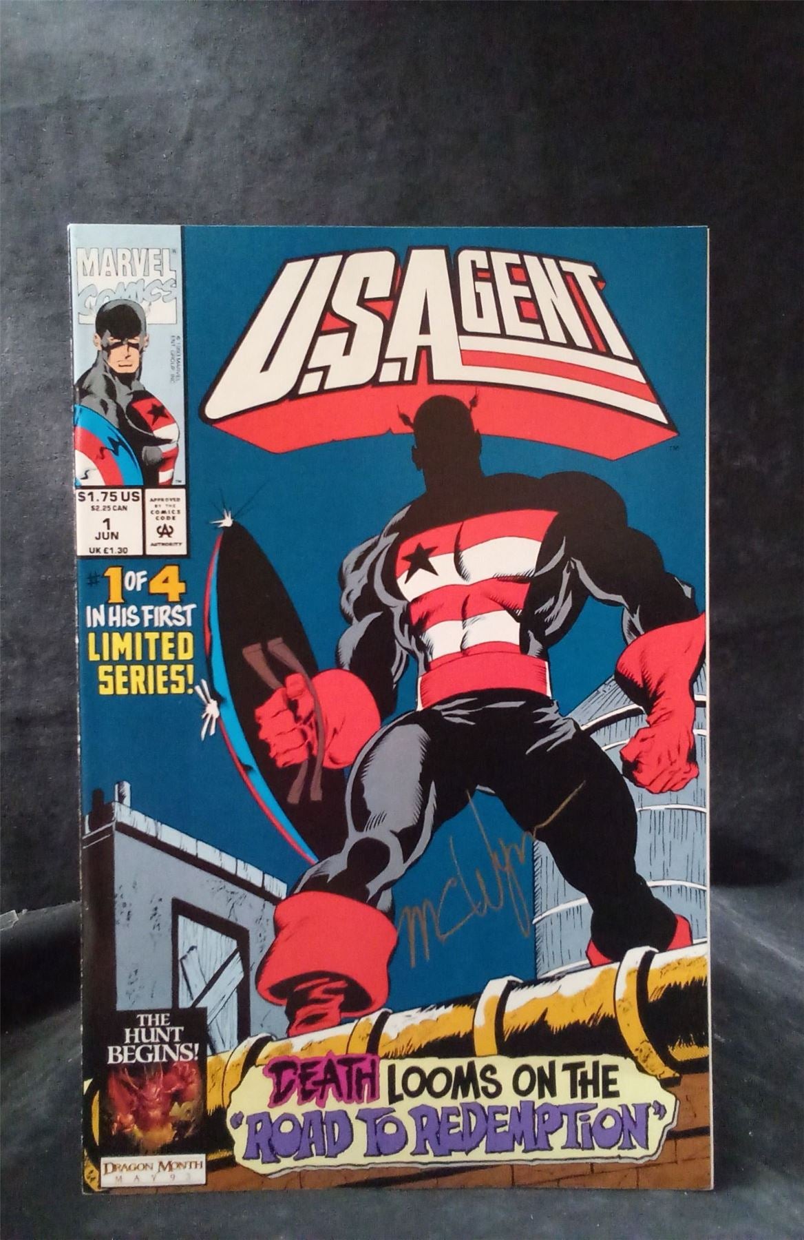 U.S.Agent #1 Signed by M.C.Wyman 1993 Marvel Comics Comic Book