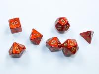 Chesex Mini 7 Die Dice Set - Scarab Scarlet/Gold