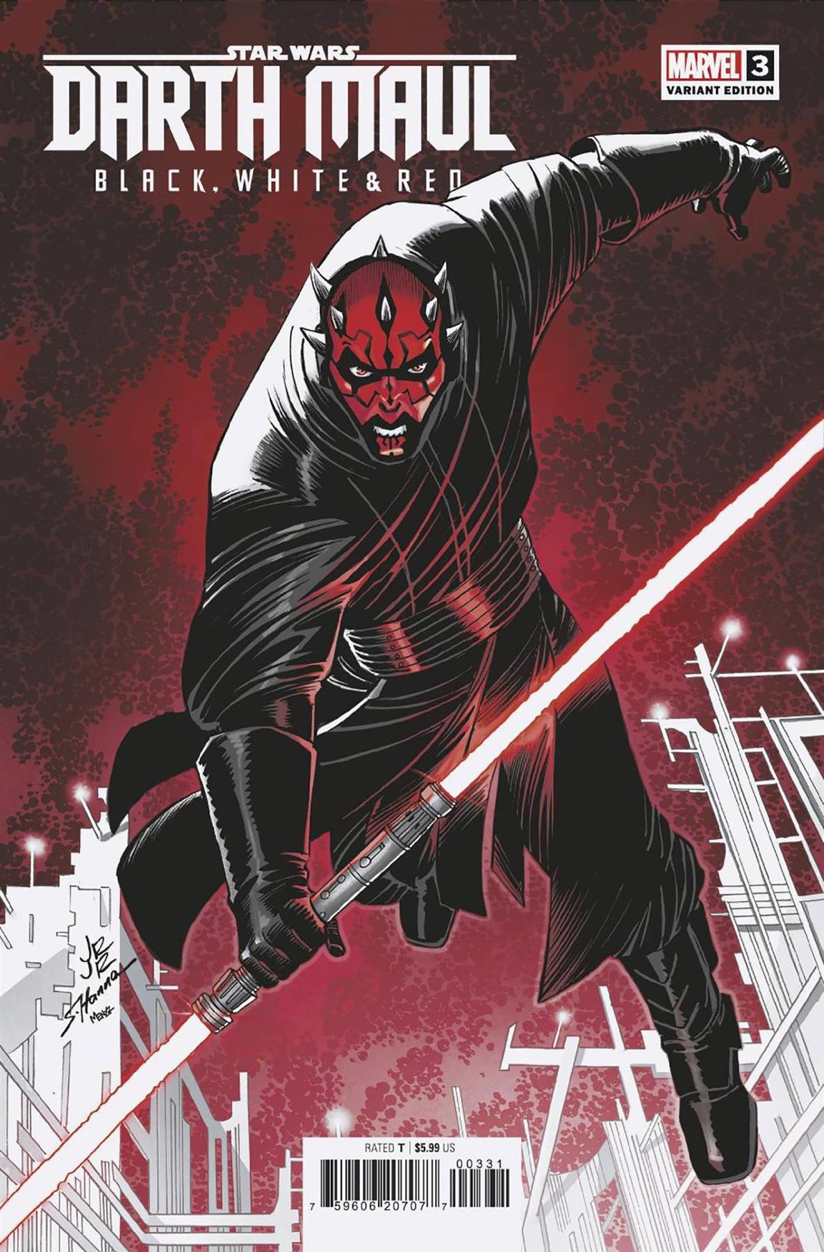 Star Wars Darth Maul Bw Red #3 John Romita Jr Var (John Romita Jr Var) Marvel Prh Comic Book 2024