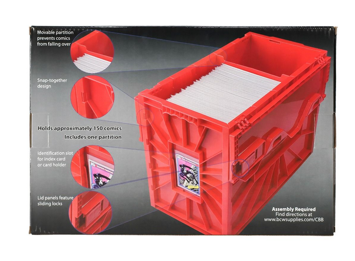 BCW Short Comic Book Bin Red