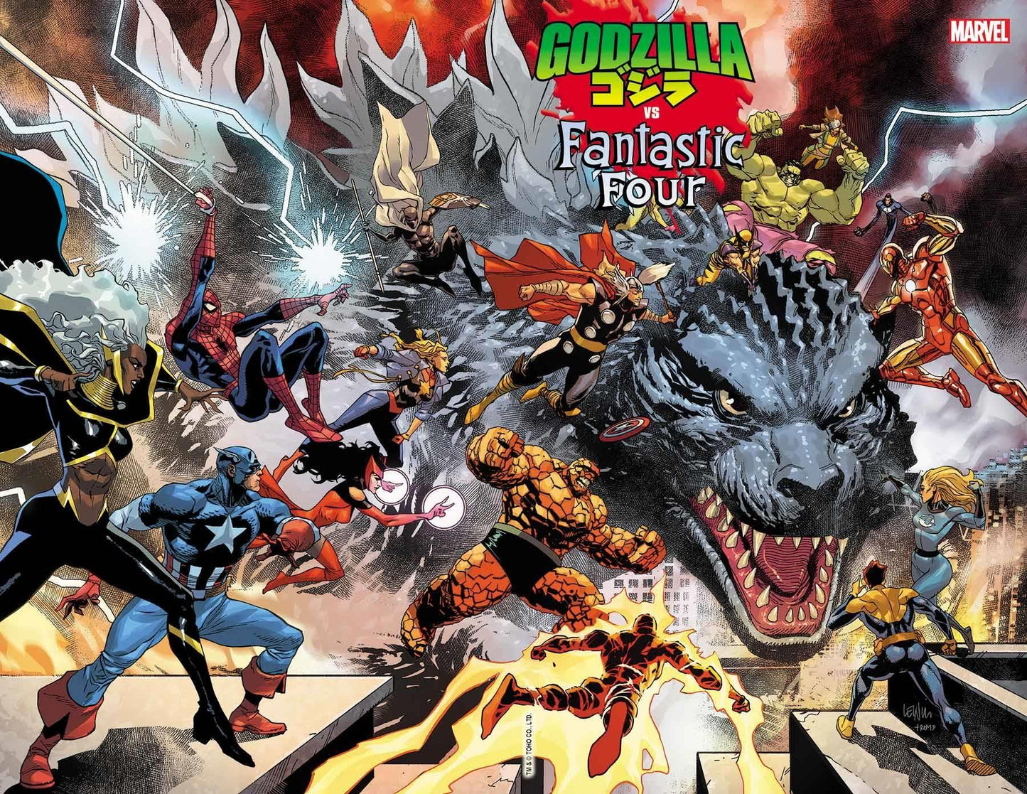 Godzilla Vs Fantastic Four #1 Leinil Yu Wraparound Var Marvel Prh Comic Book 2025