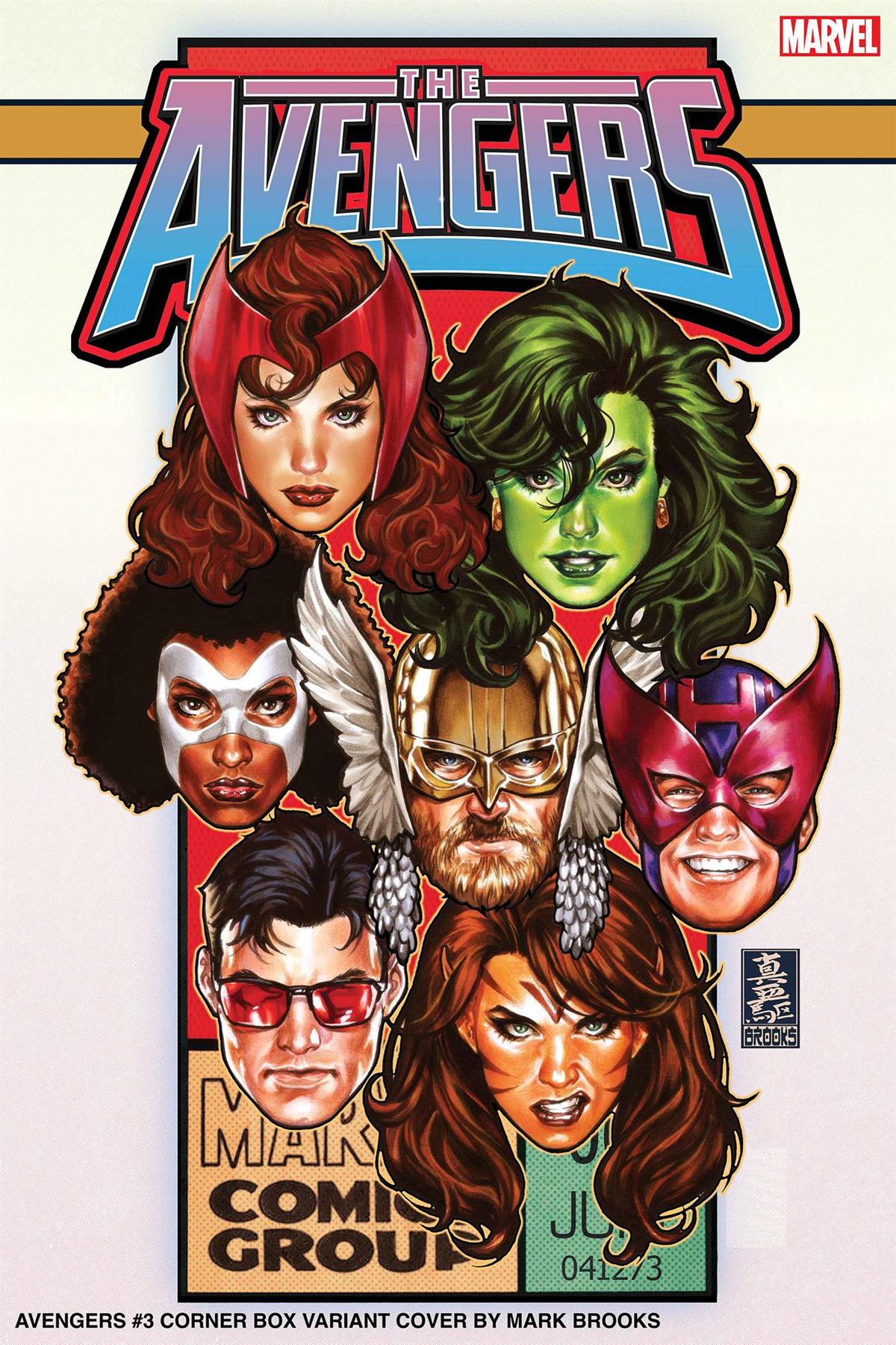 Avengers #3 Mark Brooks Corner Box Var (Mark Brooks Corner Box Var) Marvel Prh Comic Book 2023