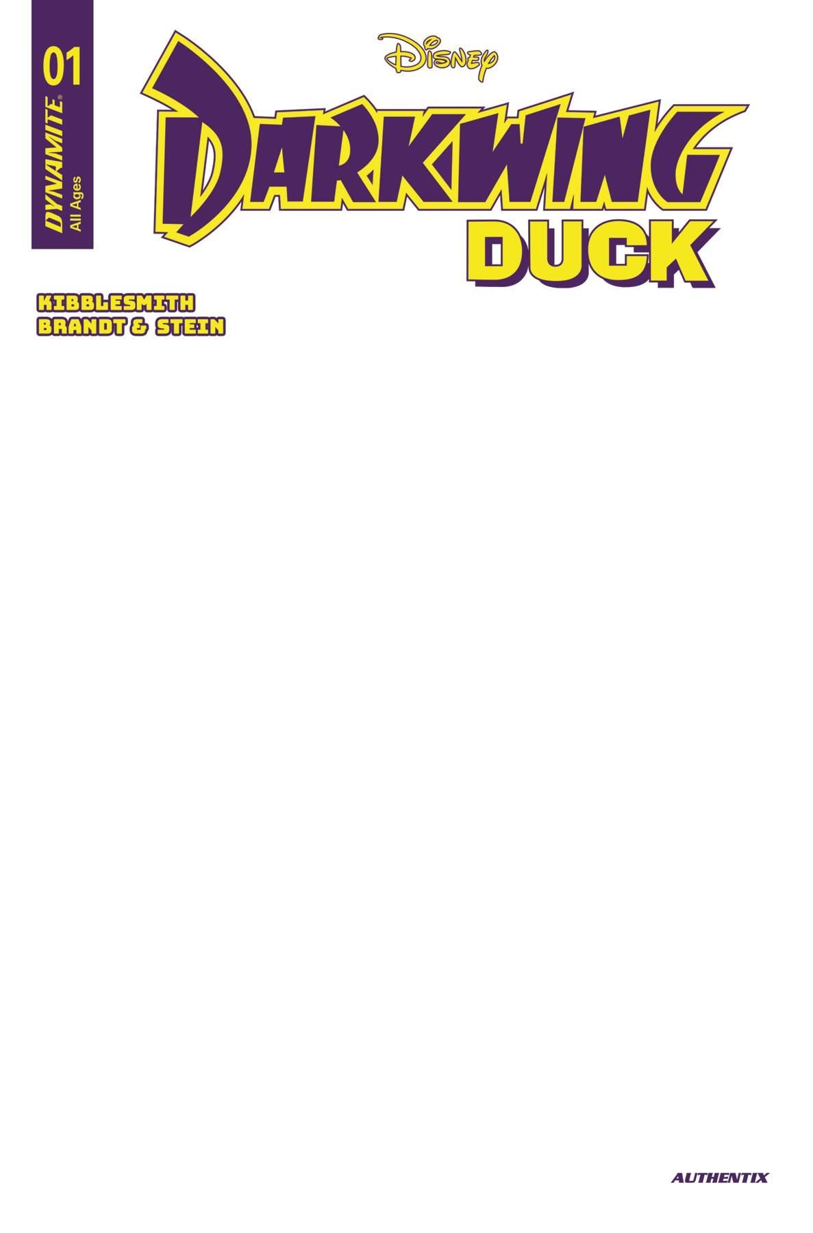 Darkwing Duck #1 Cvr H Blank Authentix (c: 1-0-0) Dynamite Comic Book