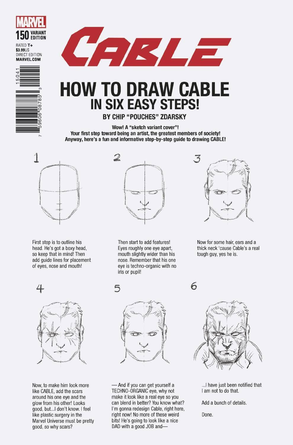 Cable #150 Zdarsky How To Draw Var Leg (Zdarsky How To Draw Var Leg) Marvel Comics Comic Book