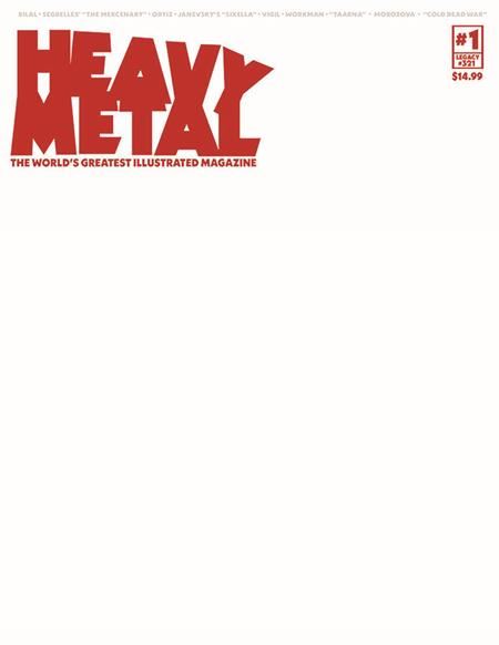 HEAVY METAL MAGAZINE #1 CVR F BLANK SKETCH VAR (MR) Massive Publishing Comic Book 2025