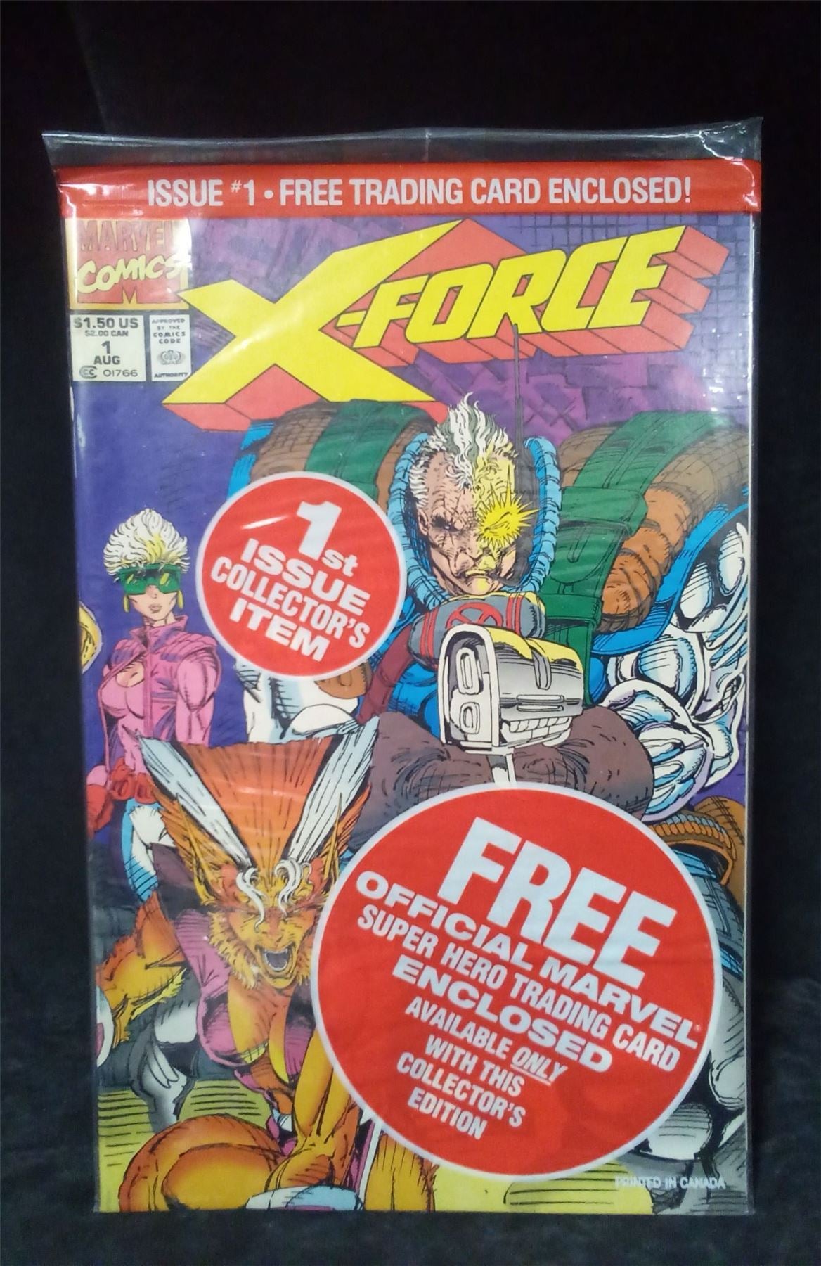 X-Force #1 Bagged Variant 1991 w/ Trading Card Marvel Comic Book
