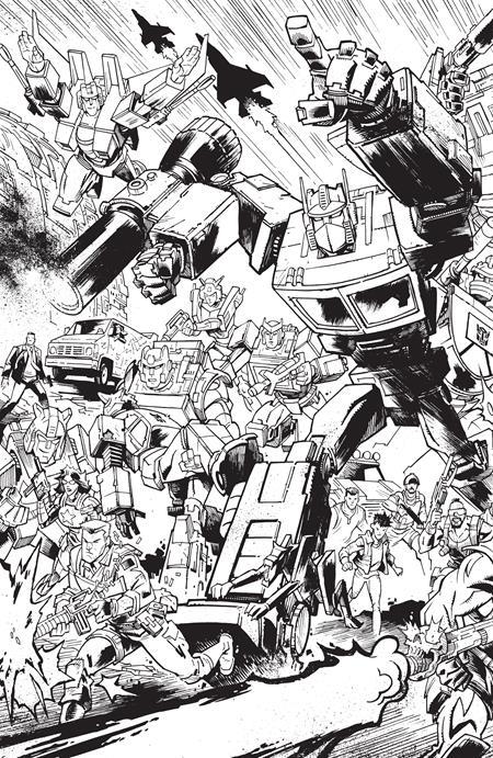 Transformers #9 Cvr G B&w Jason Howard Connecting Eu Anniversary Var Image Comics Comic Book
