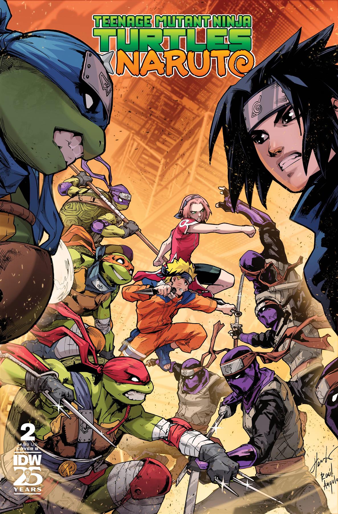 Teenage Mutant Ninja Turtles X Naruto #2 Cvr B Prasetya Idw-prh Comic Book
