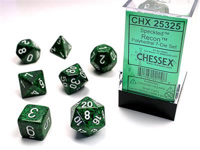 Speckled Polyhedral Recon 7-Die Set