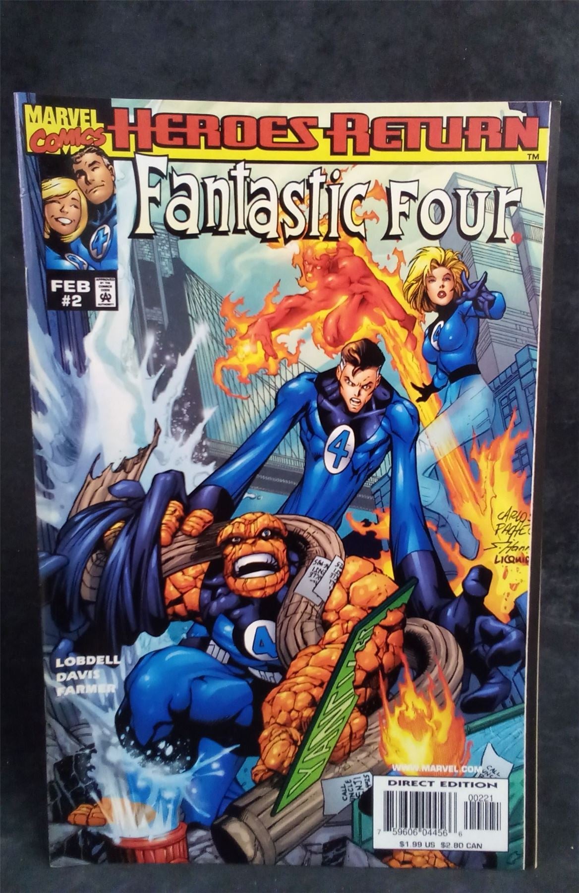 Fantastic Four #2 Carlos Pacheco Variant Cover 1998 Marvel Comics Comic Book