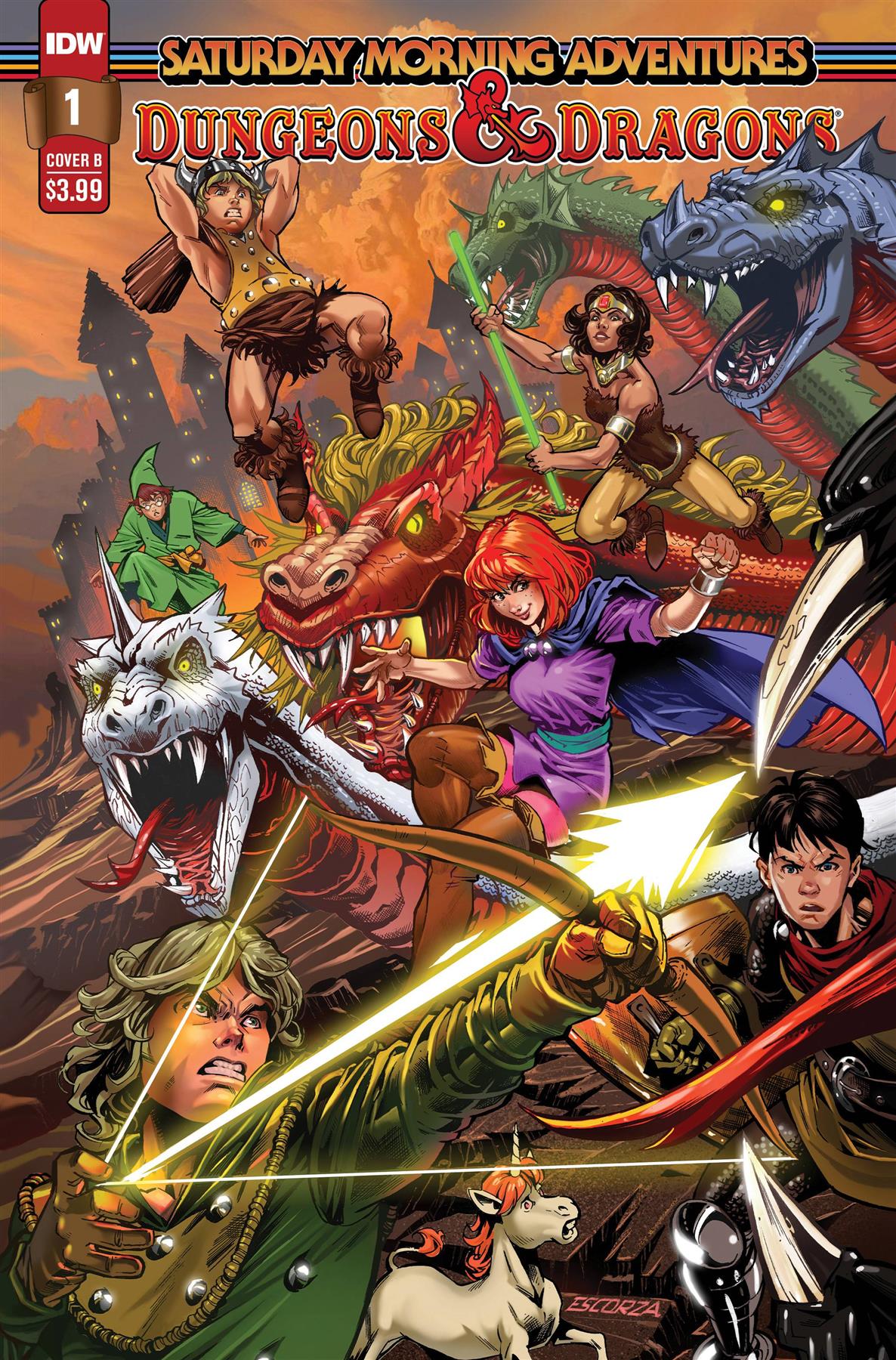 D&d Saturday Morning Adv 2 #1 Cvr B Escorzas Idw-prh Comic Book