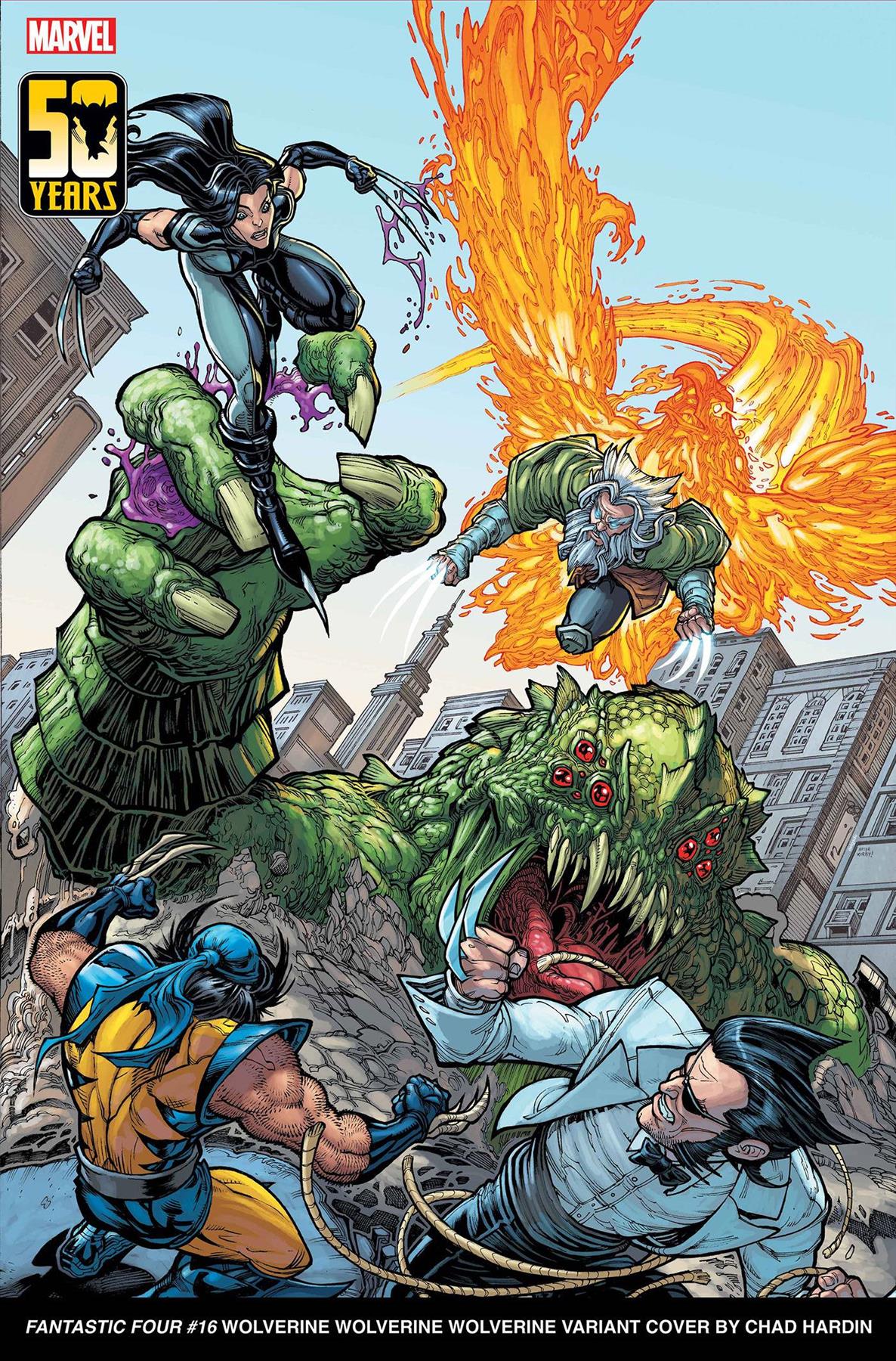 Fantastic Four #16 Hardin Wolverine Wolverine Wolverine Var (Hardin Wolverine Wolverine Wolverine Var) Marvel Prh Comic Book 2024