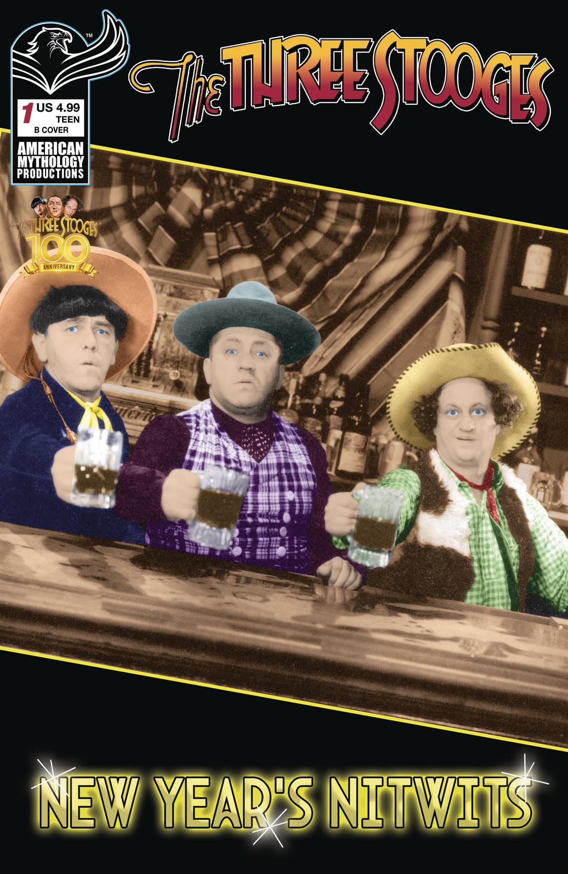 Three Stooges New Years Nitwits #1 Cvr B Color Photo American Mythology Productions Comic Book
