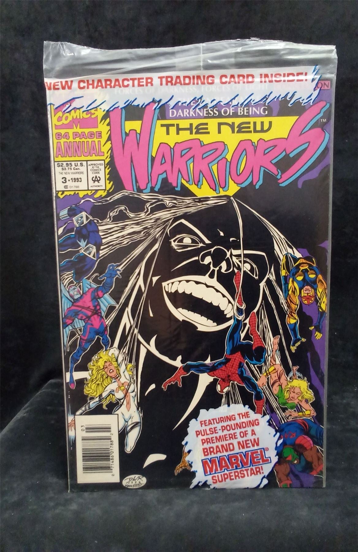 The New Warriors Annual #3 Newsstand Edition 1992 w/ Trading Card Marvel Comics Comic Book