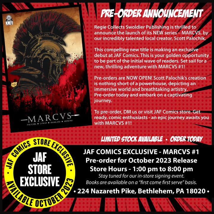 MARCVS #1 JAF Comics Exclusive Swolder Publishing Comic Book