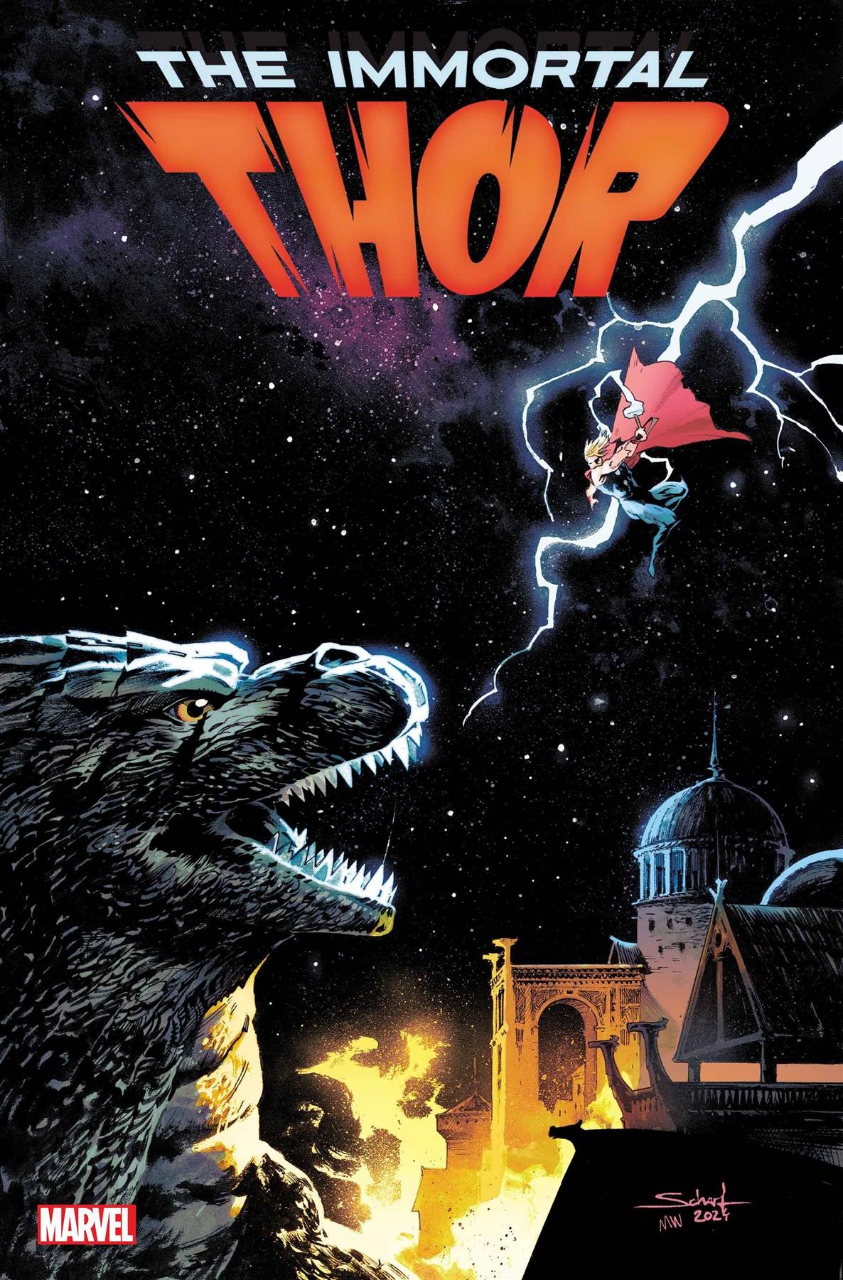 Immortal Thor #15 Jonas Scharf Godzilla Var Marvel Prh Comic Book Marvel Prh Comic Book 2024