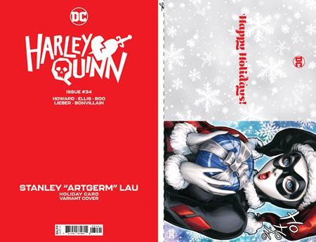 Harley Quinn #34 Cvr C Stanley Artgerm Lau Dc Holiday Card Special Edition Var DC Comics Comic Book