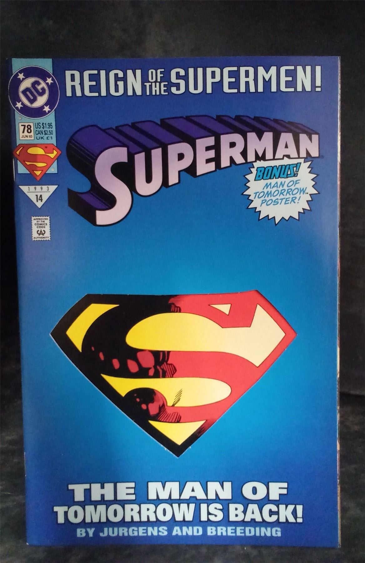 Superman #78 Die-Cut Cover 1993 DC Comics Comic Book