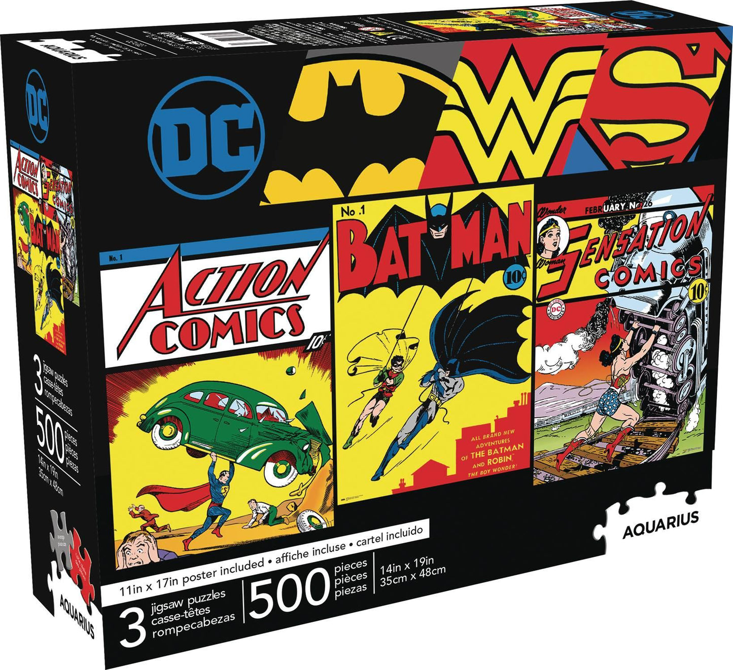 Aquarius Dc Comics 500pc 3 In 1 Puzzle