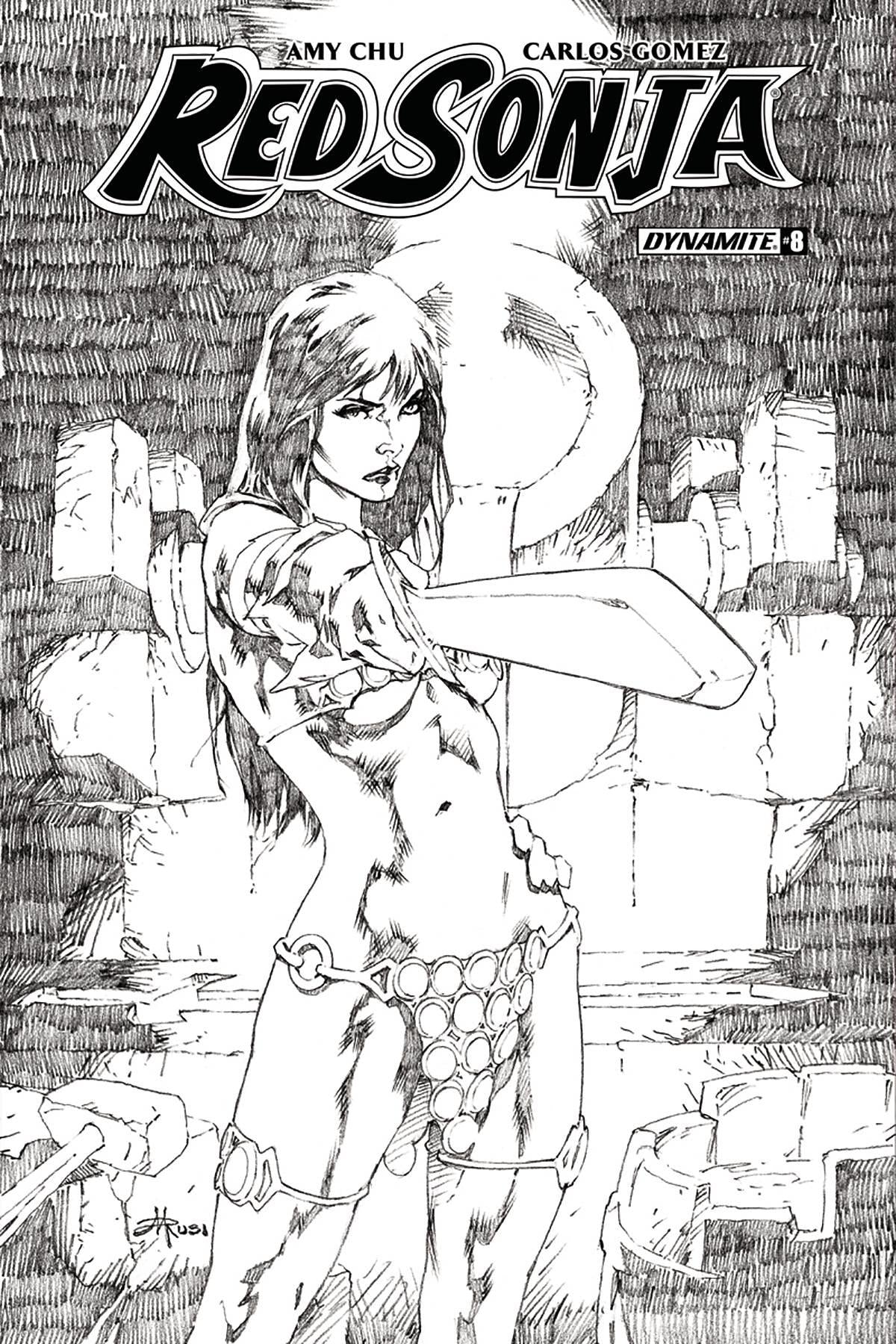 RED SONJA #8 CVR H 30 COPY RUBI B&W INCV Dynamite Comics Comic Book