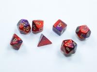 Chesex Mini 7 Die Dice Set - Gemini Purple-Red/Gold