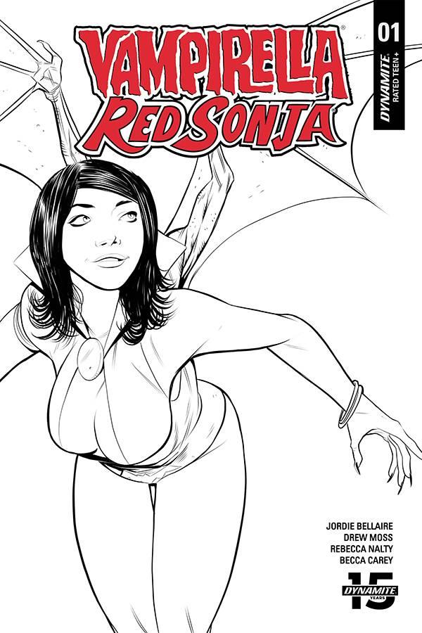 VAMPIRELLA RED SONJA #1 10 COPY MOSS B&W INCV Dynamite Comics Comic Book