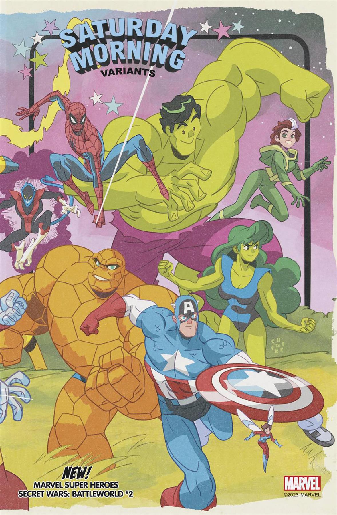 Msh Secret Wars Battleworld #2 Galloway Saturday Morning Var (Galloway Saturday Morning Var) Marvel Prh Comic Book 2023