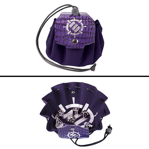 7-Die Set ENHANCE Metal Dice Zinc/Purple w/ Case & Bag, Collector's Edition