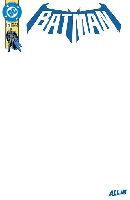 BATMAN #1 CVR K BLANK CARD STOCK VAR DC Comics Comic Book 2025