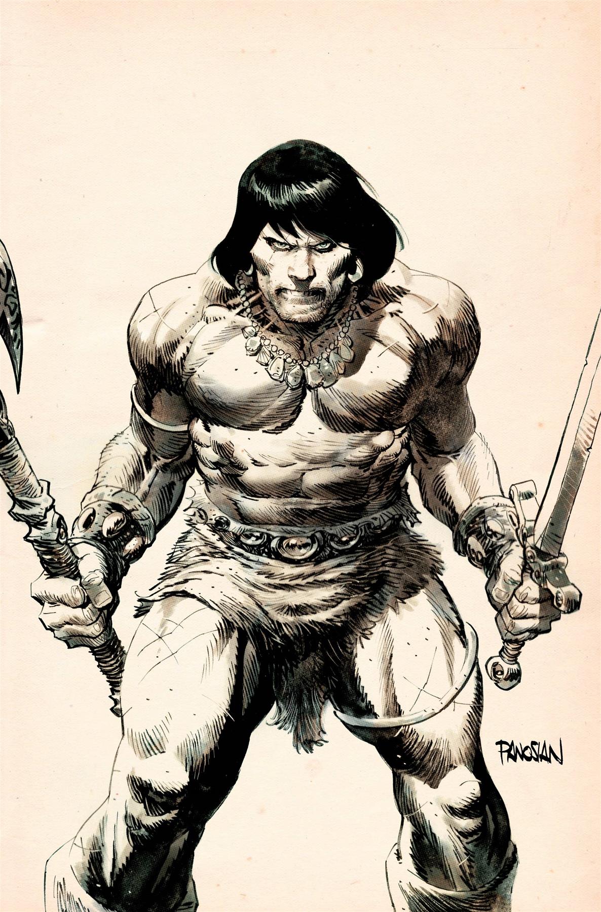 Conan Barbarian #1 Cvr K 25 Copy Incv Panosian Virgin B&w (m Titan Comics Comic Book