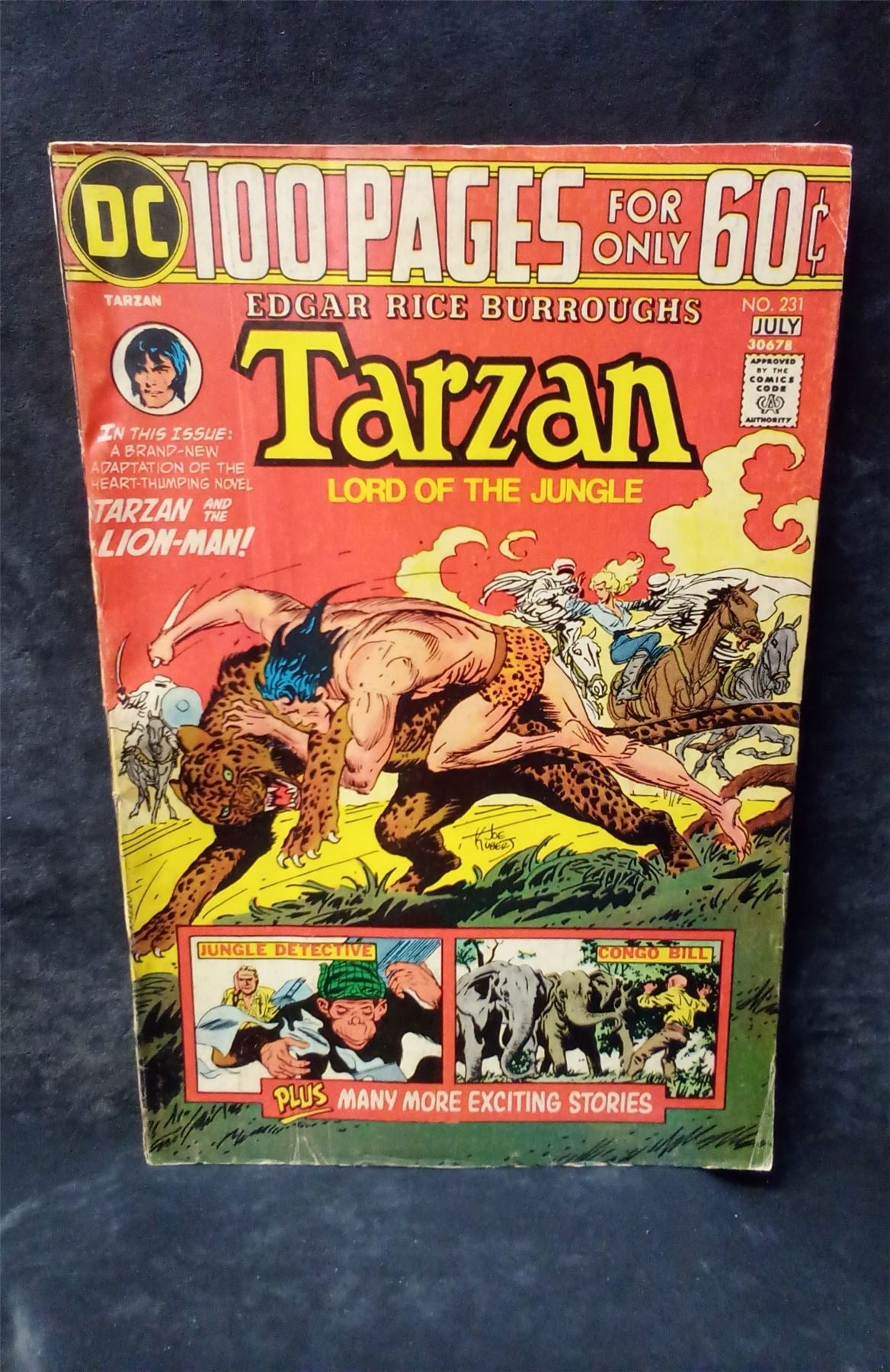 DC 100 Page Edgar Rice Burroughs Tarzan #231 1974 gold-key Comic Book