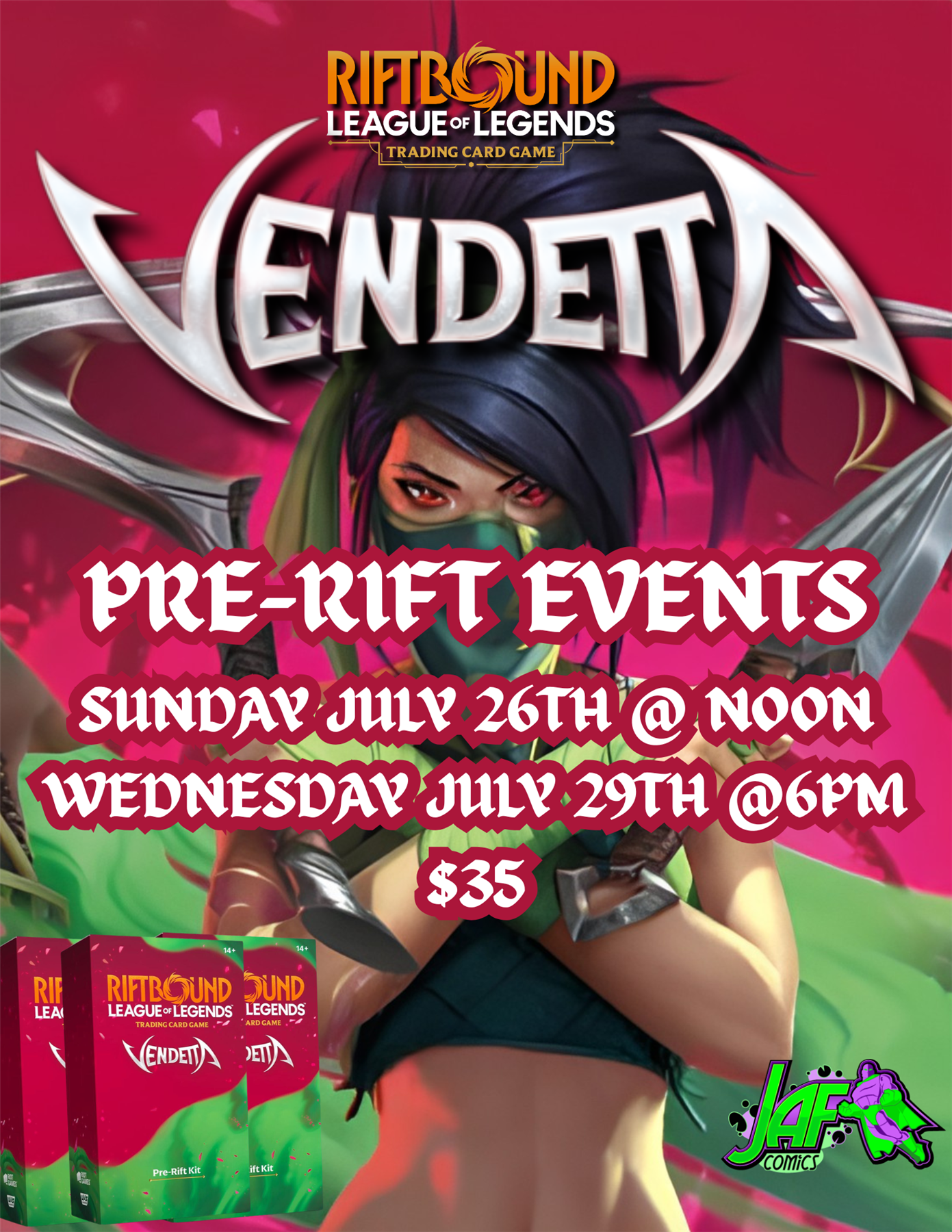 Riftbound TCG: Vendetta Pre-Rift Event Wednesday 07/29/26 @ 6:00pm